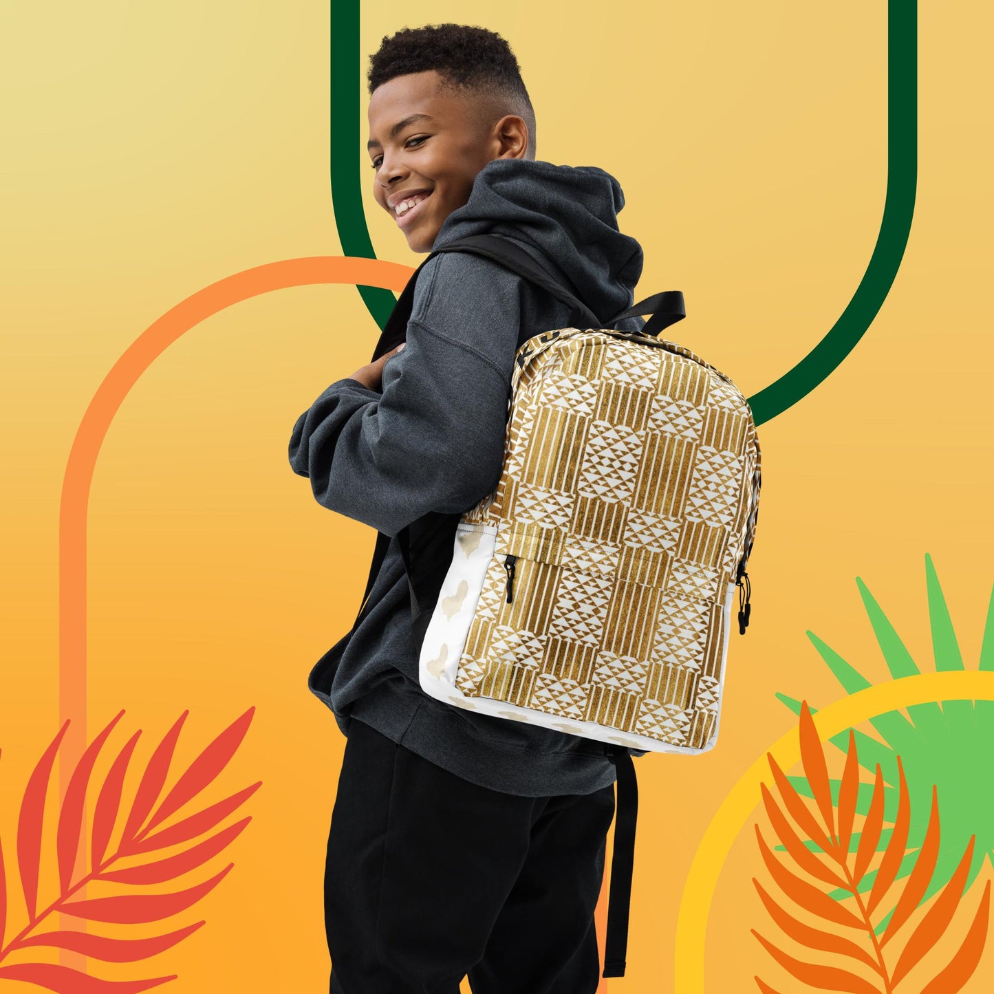 Kukuwa® Fitness Backpack Gold Kente