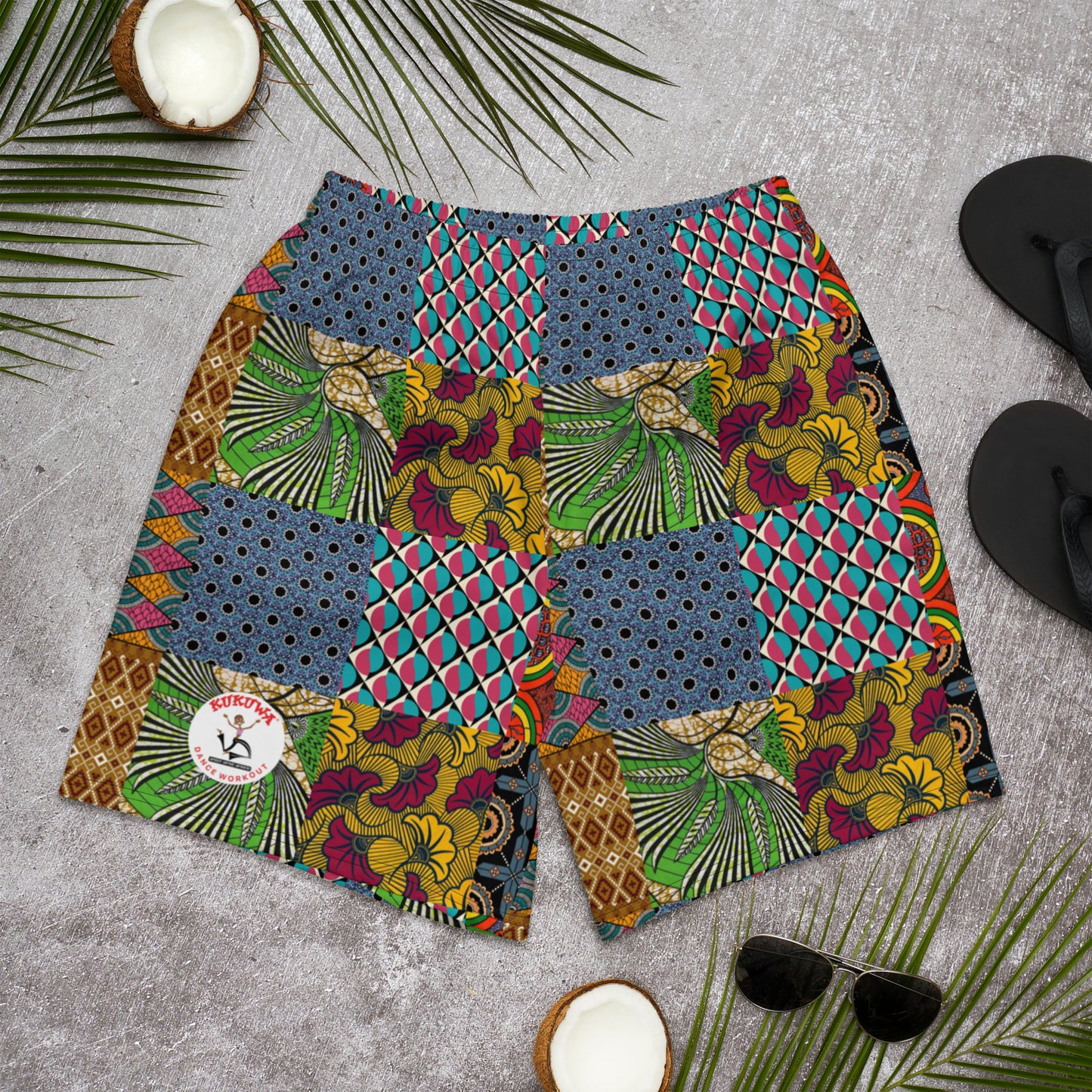 Men's Recycled Athletic African Print Shorts KUKUWA® Fitness