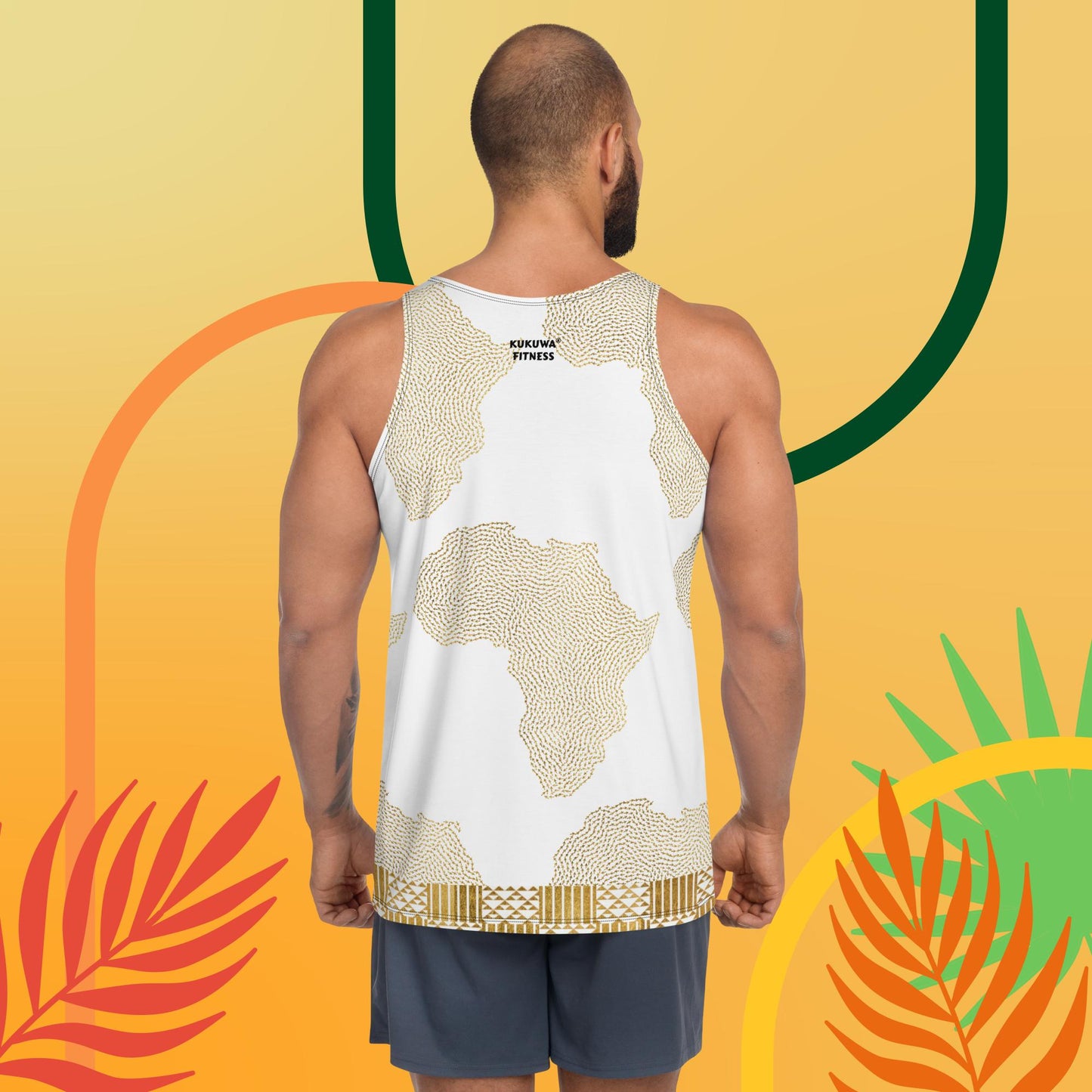 KUKUWA® Golden Kente Fitness Men's Tank Top