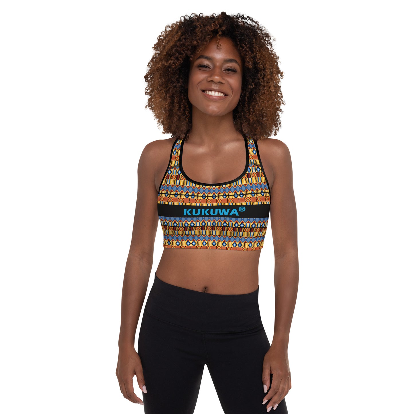 Kente Padded Sports Bra KUKUWA® Fitness