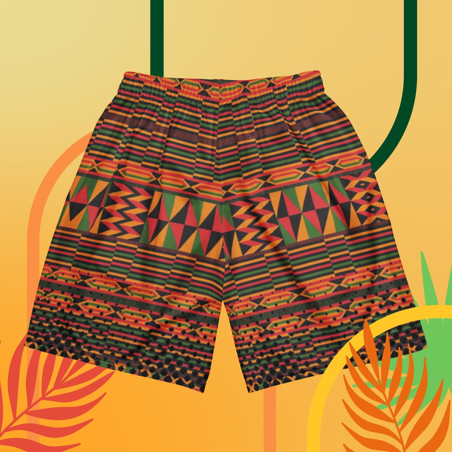 Kukuwa® Kente Joy Unisex mesh shorts