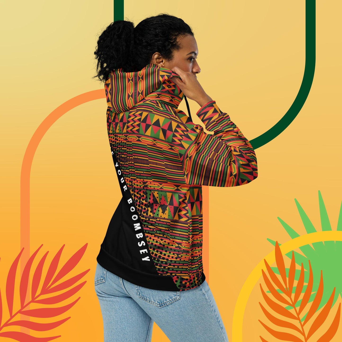 Kukuwa® Kente Joy Unisex zip hoodie