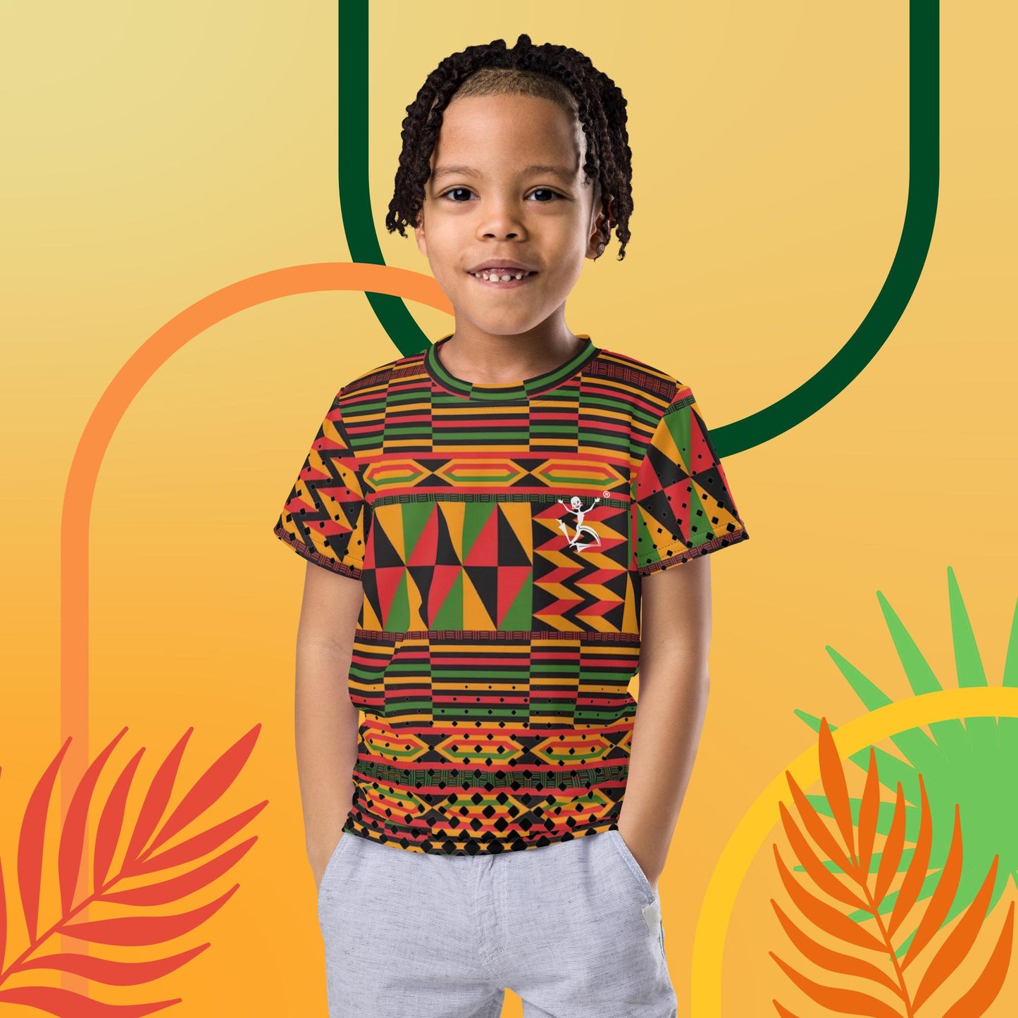 Kukuwa® Kente Joy Kids crew neck t-shirt