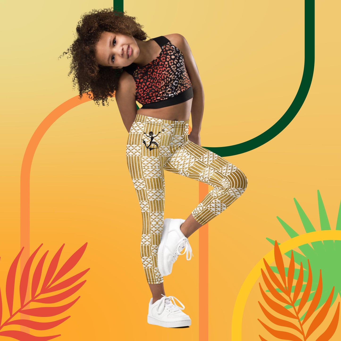 Kukuwa® Golden Kente Kid's Boombsey Leggings