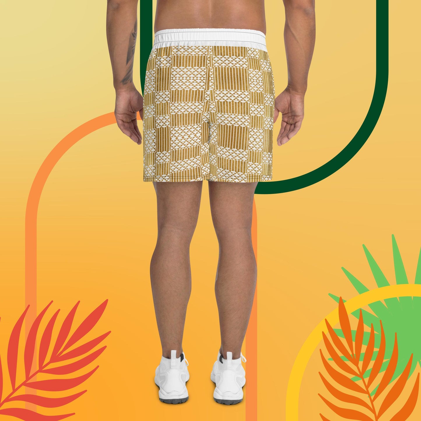 Kukuwa® Men's Athletic Shorts Golden Kente