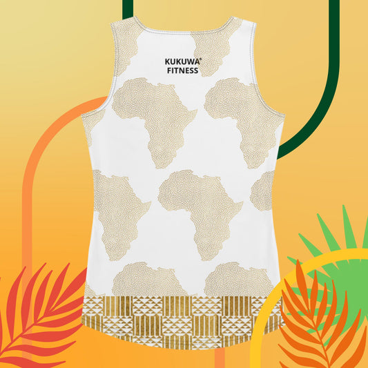 KUKUWA® Golden Kente Fitness Tank Top